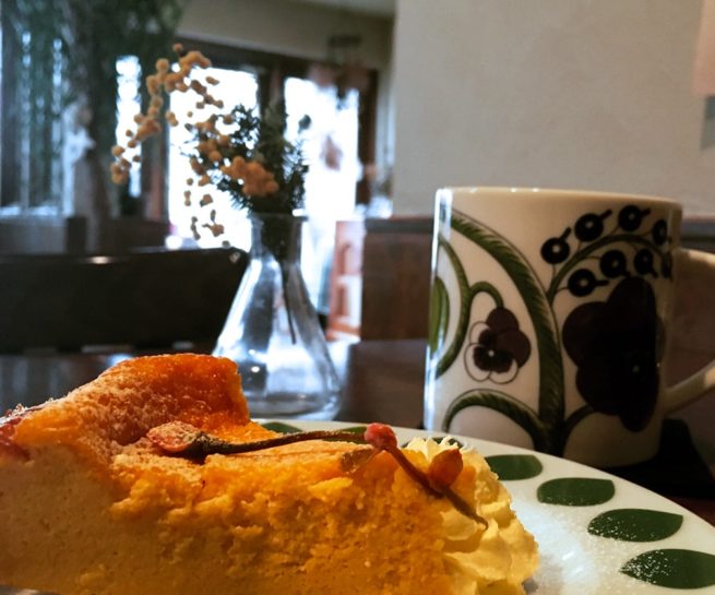 Cafe NU 札幌カフェ 桜のベイクドチーズケーキ